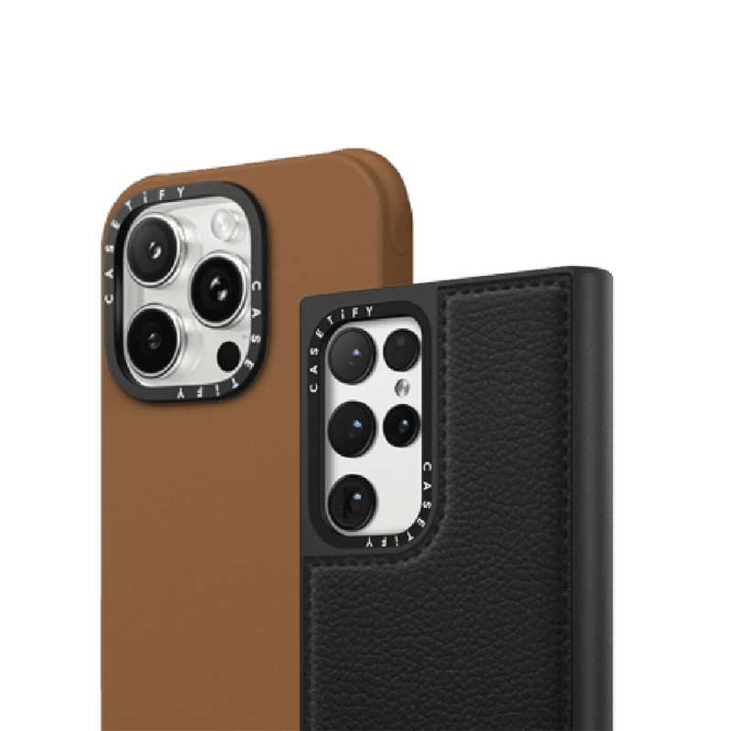 ケースティファイのスマホケース、ブラウンとブラック
