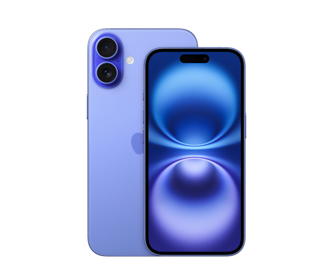 ブルーのiphoneの写真