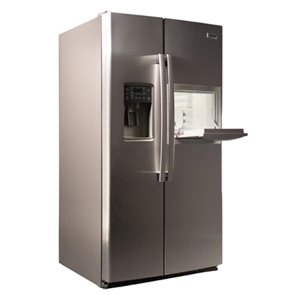 マーベの冷蔵庫ブラウンチャコールグレー