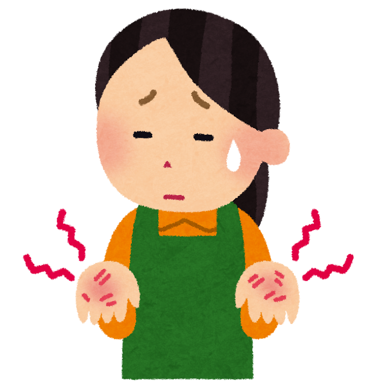 手荒れしている画像