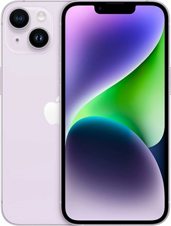 中古のiPhone14パープル